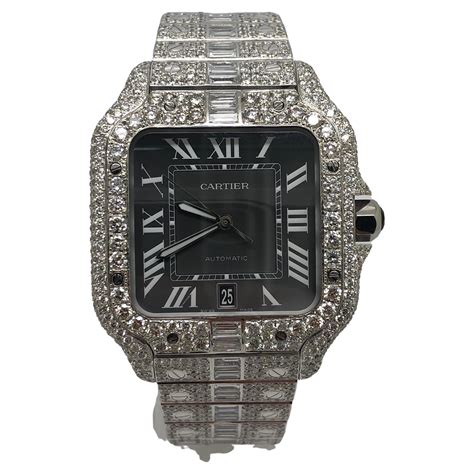 fake iced out diamond watches|iced out cartier watch real.